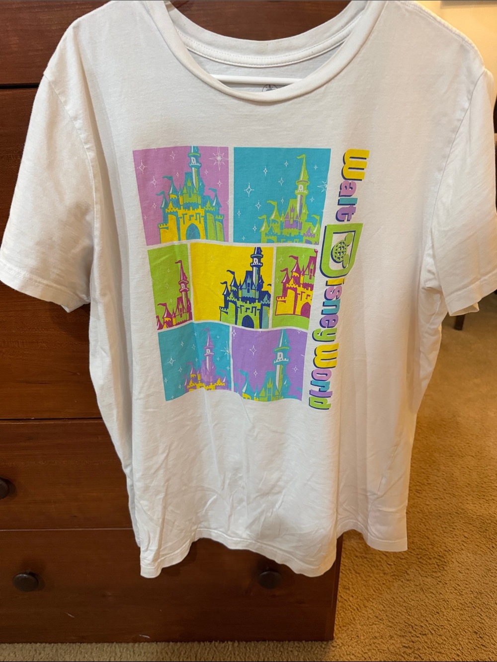 Walt Disney World Neon AndyWarhol Style Castle Graphic Tee